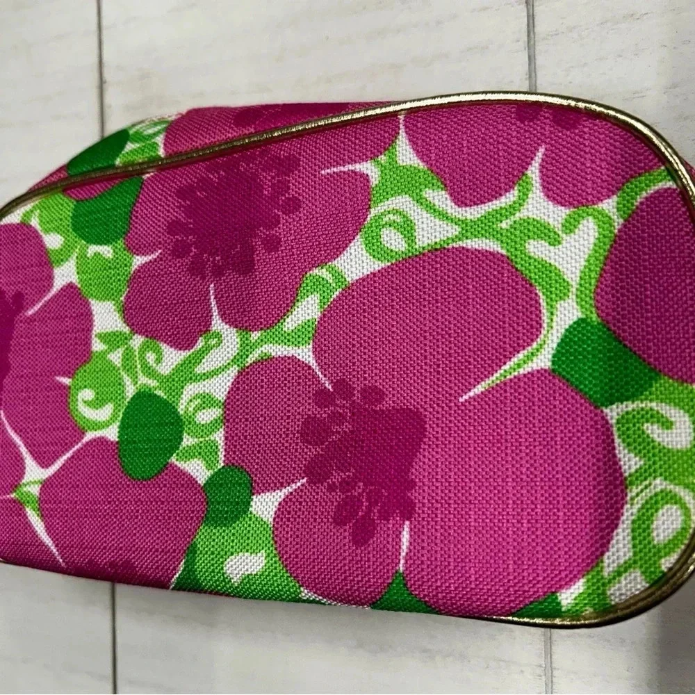 NWOT Lilly Pulitzer for‎ Estee Lauder Makeup Bag Travel Case Pink Green